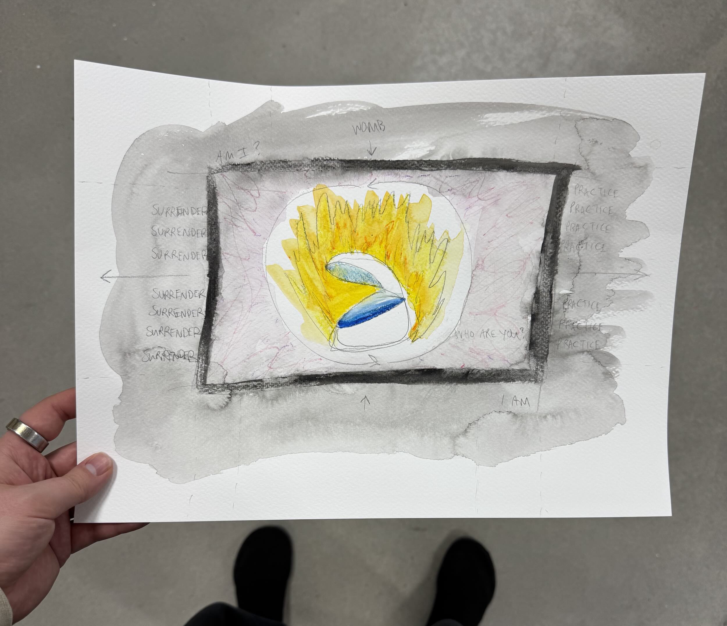 Float tank watercolor painting by Bryce Evans